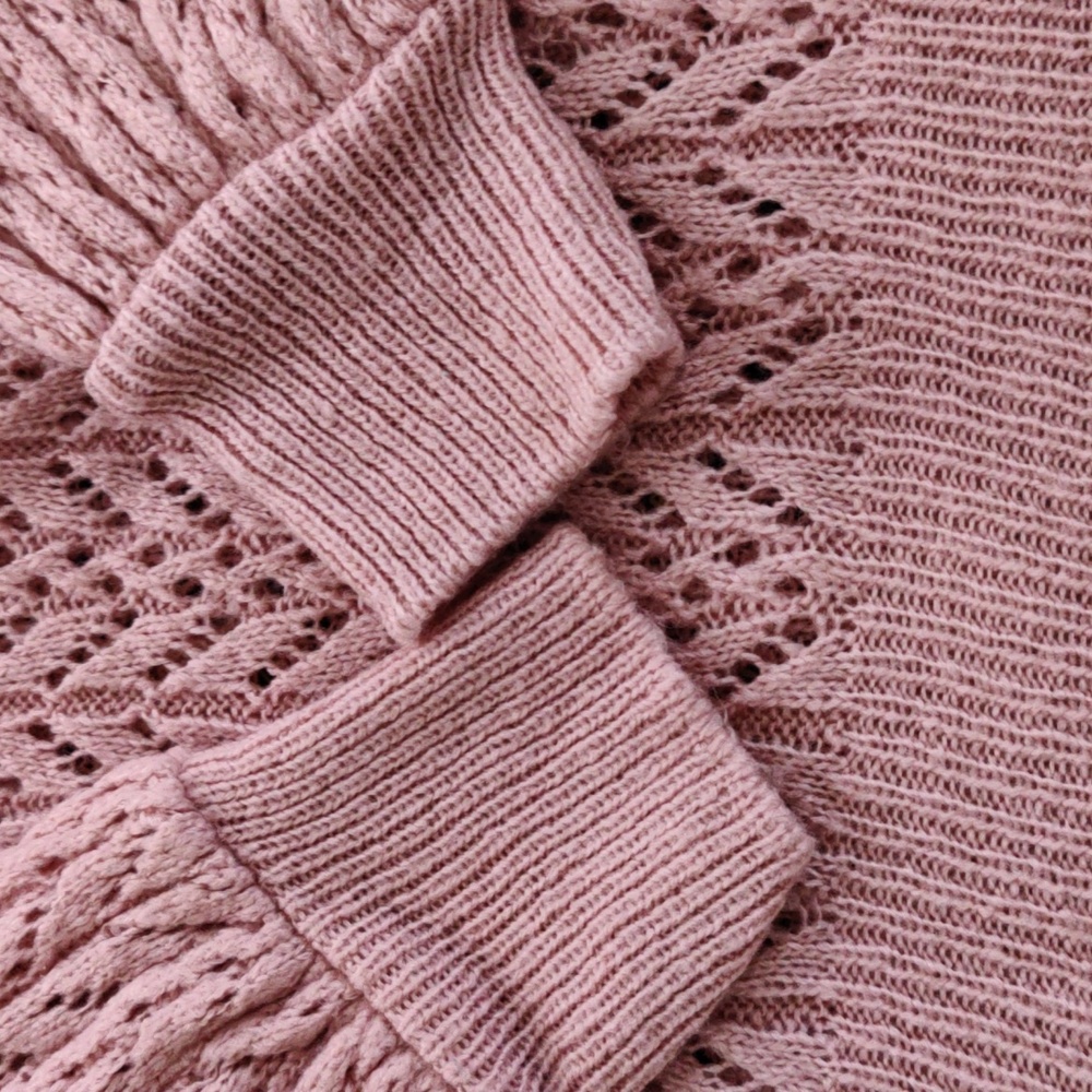 Open Knit With Ruffle Collar Sweater - Picture 9 of 9